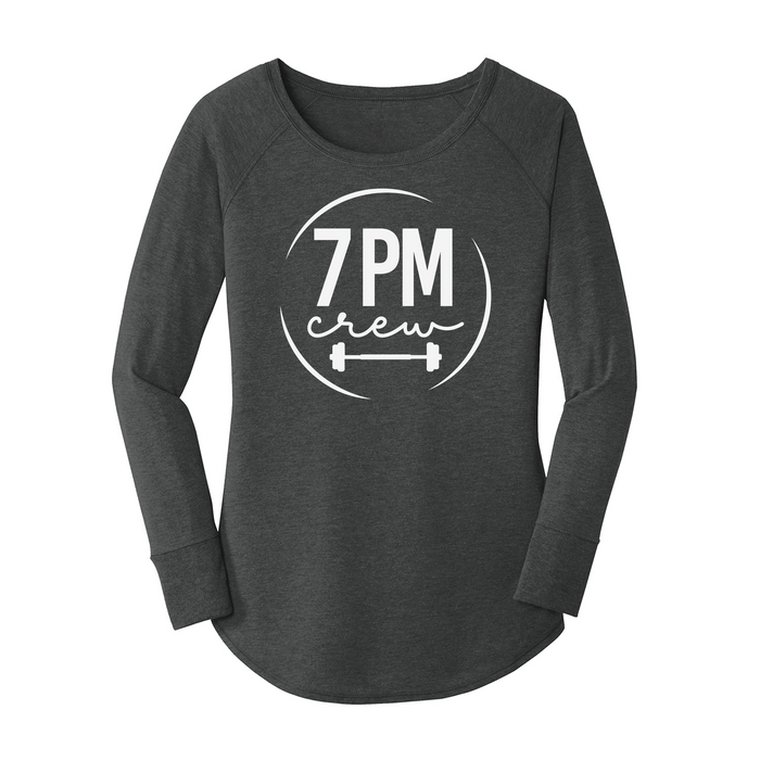 Womens X-Small Dark Heather Gray Long Sleeve Tunic Tee