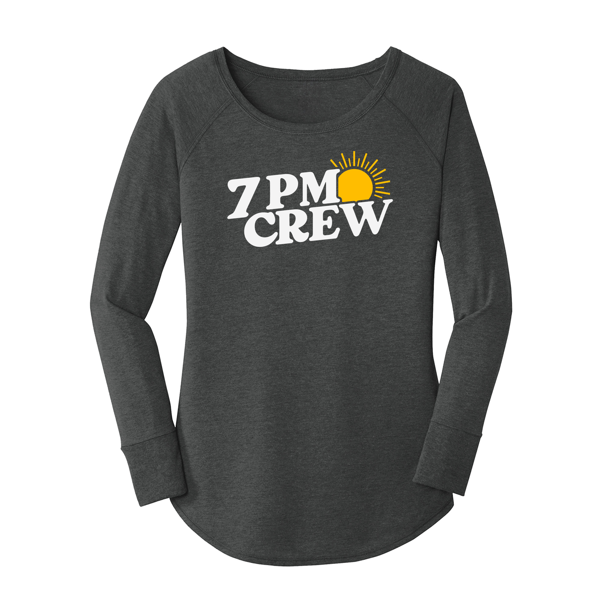 Womens X-Small Dark Heather Gray Long Sleeve Tunic Tee
