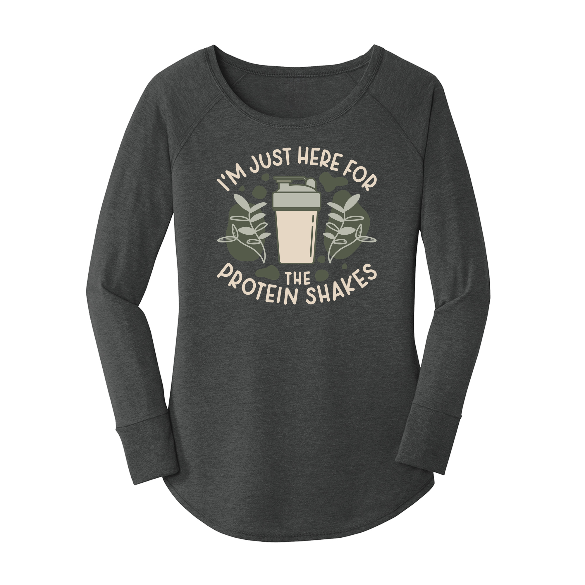 Womens X-Small Dark Heather Gray Long Sleeve Tunic Tee