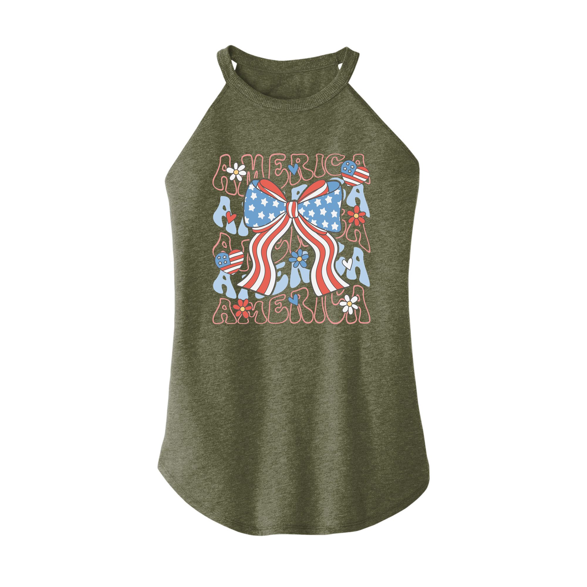Womens X-Small Military Green Rocker Tank Top