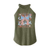 Womens X-Small Military Green Rocker Tank Top