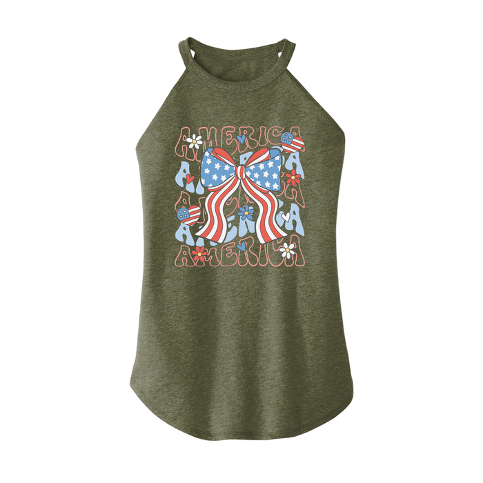 Womens X-Small Military Green Rocker Tank Top