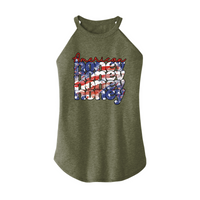 Womens X-Small Military Green Rocker Tank Top