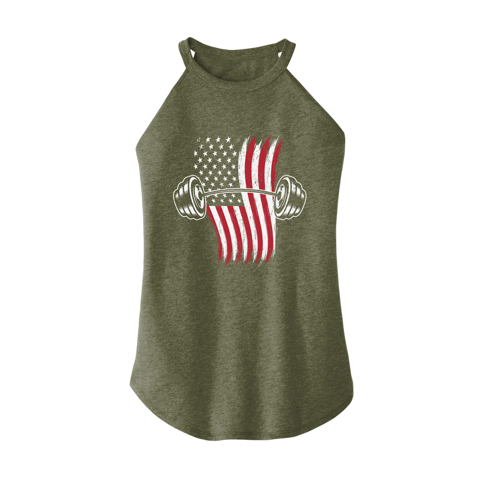Womens X-Small Military Green Rocker Tank Top