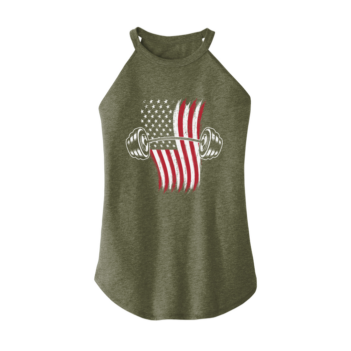 Womens X-Small Military Green Rocker Tank Top