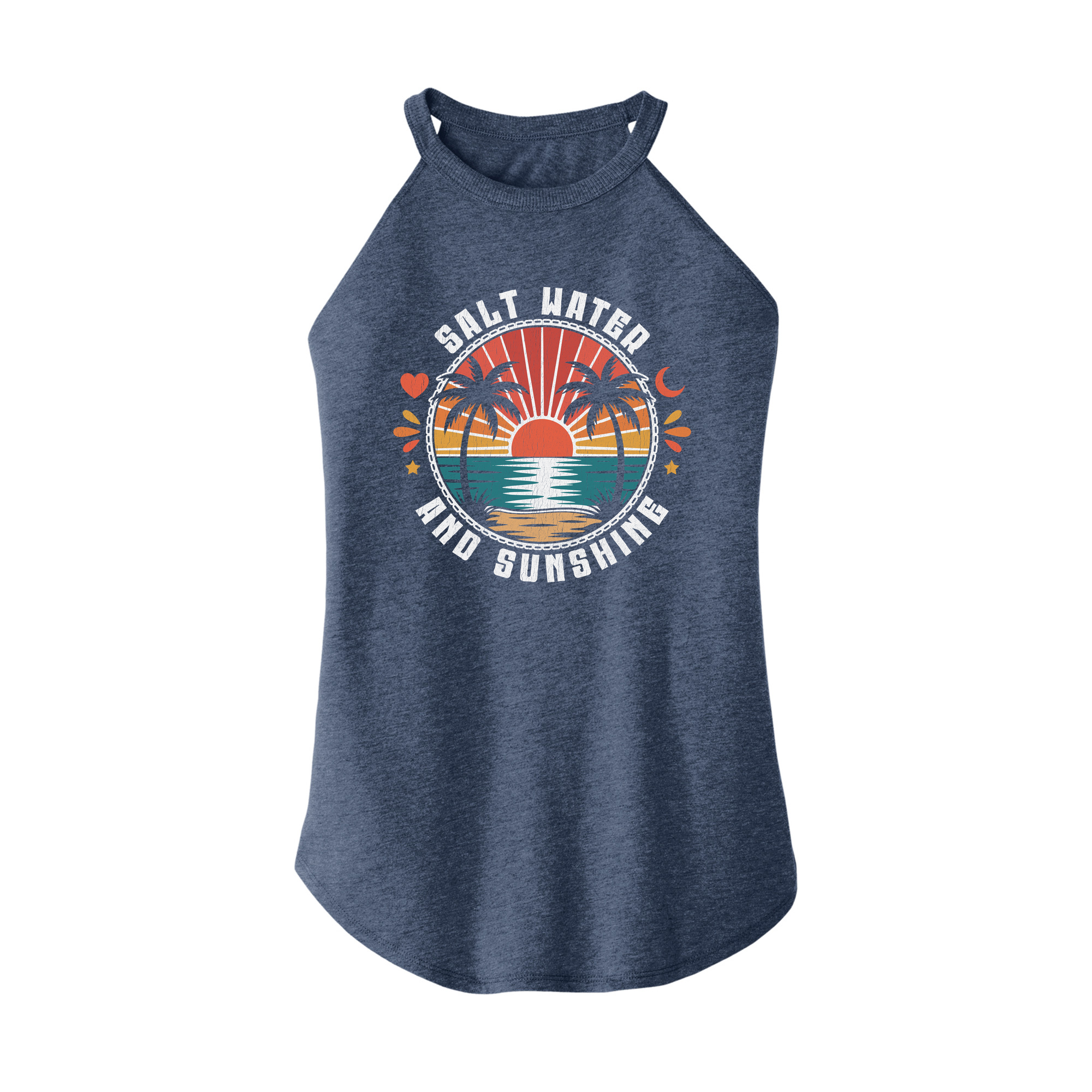 Womens X-Small Navy Heather Rocker Tank Top