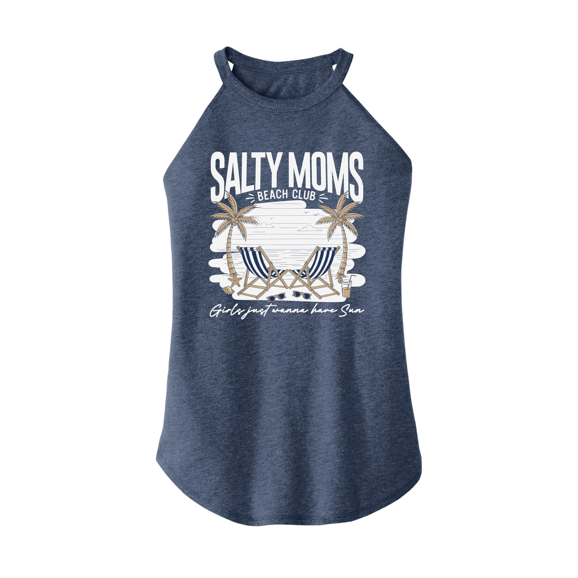 Womens X-Small Navy Heather Rocker Tank Top