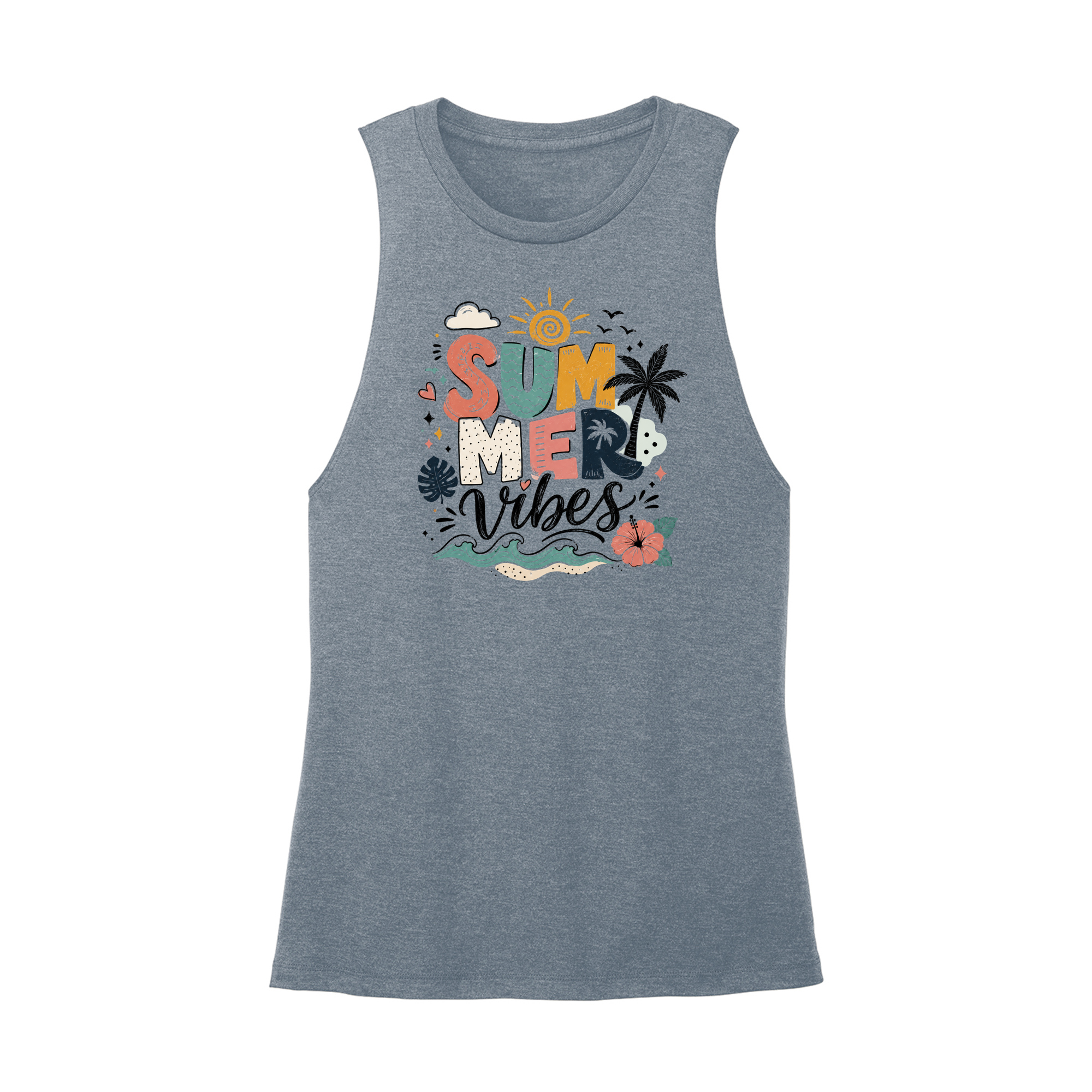 Womens X-Small Teal Muscle Tank