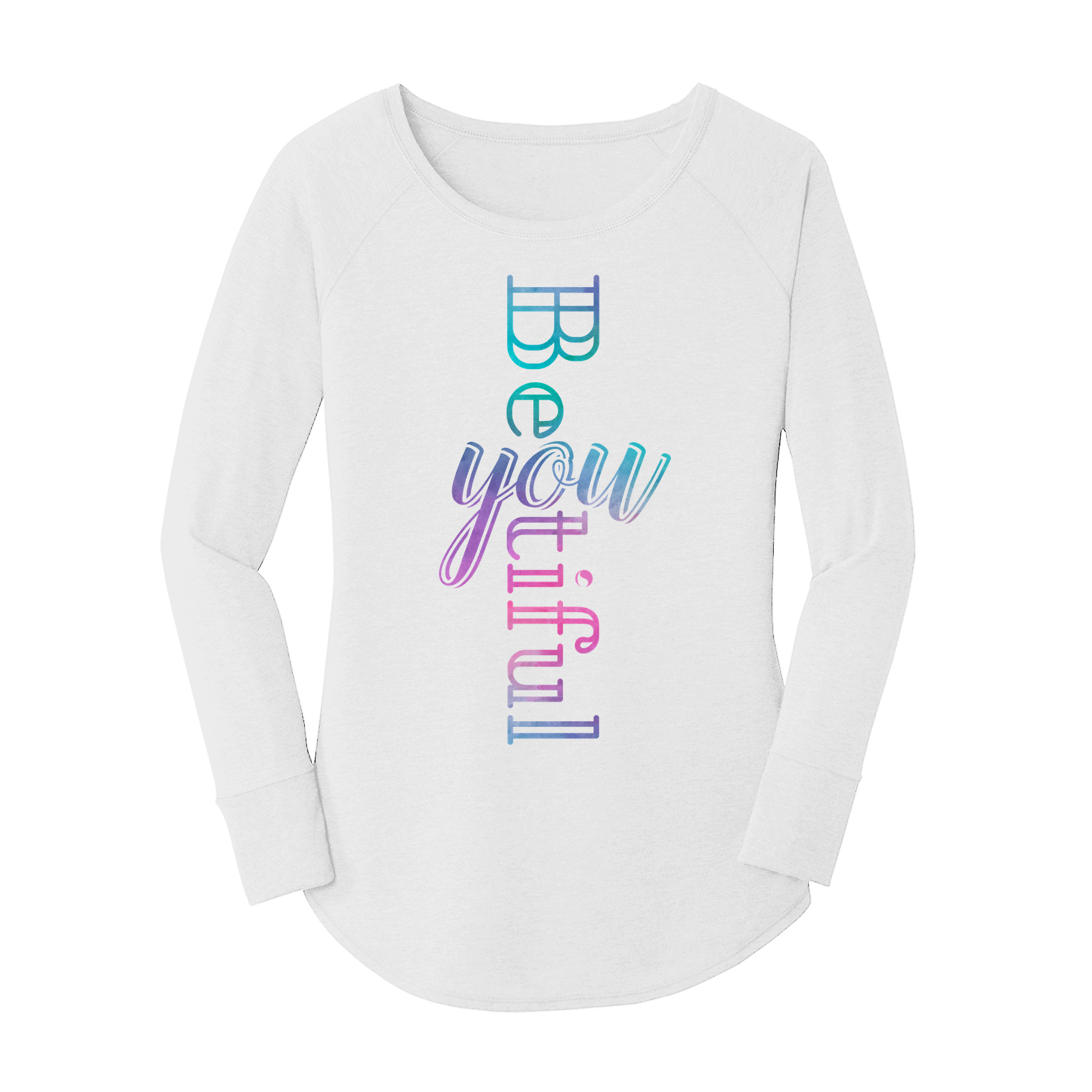 Womens X-Small White Long Sleeve Tunic Tee
