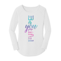 Womens X-Small White Long Sleeve Tunic Tee