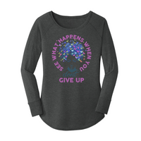 Womens X-Small Dark Heather Gray Long Sleeve Tunic Tee