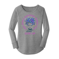Womens X-Small Grey Long Sleeve Tunic Tee