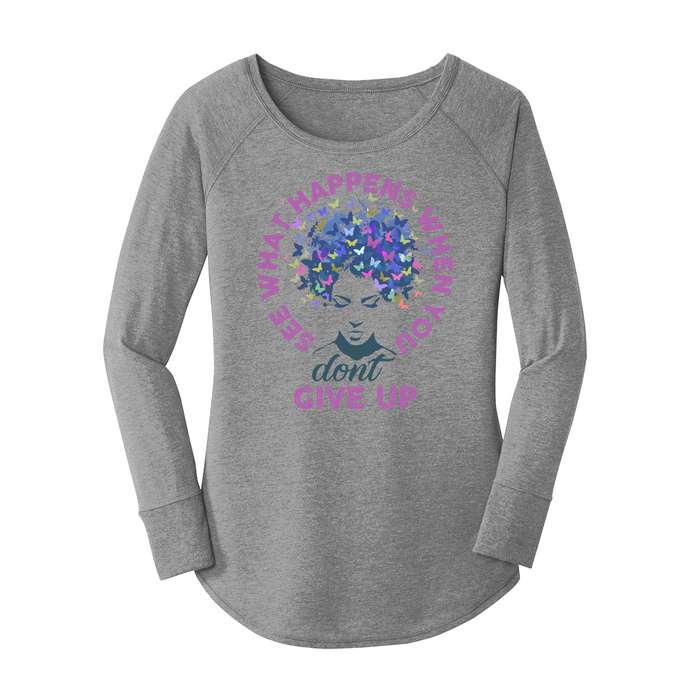 Womens X-Small Grey Long Sleeve Tunic Tee