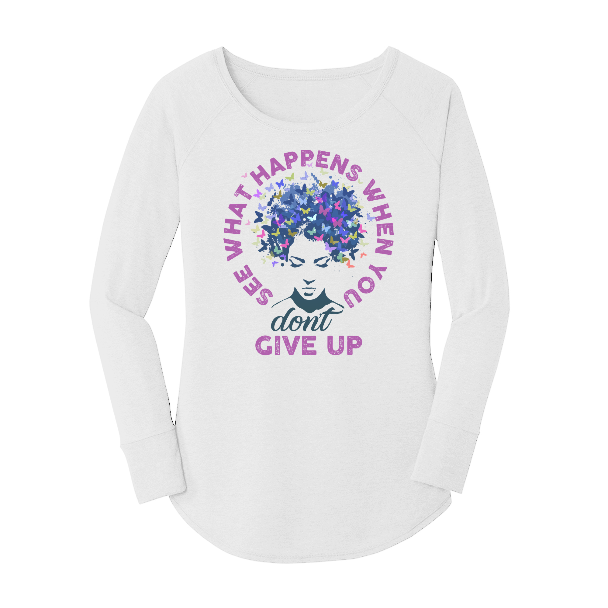 Womens X-Small White Long Sleeve Tunic Tee