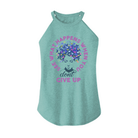 Womens X-Small Teal Rocker Tank Top