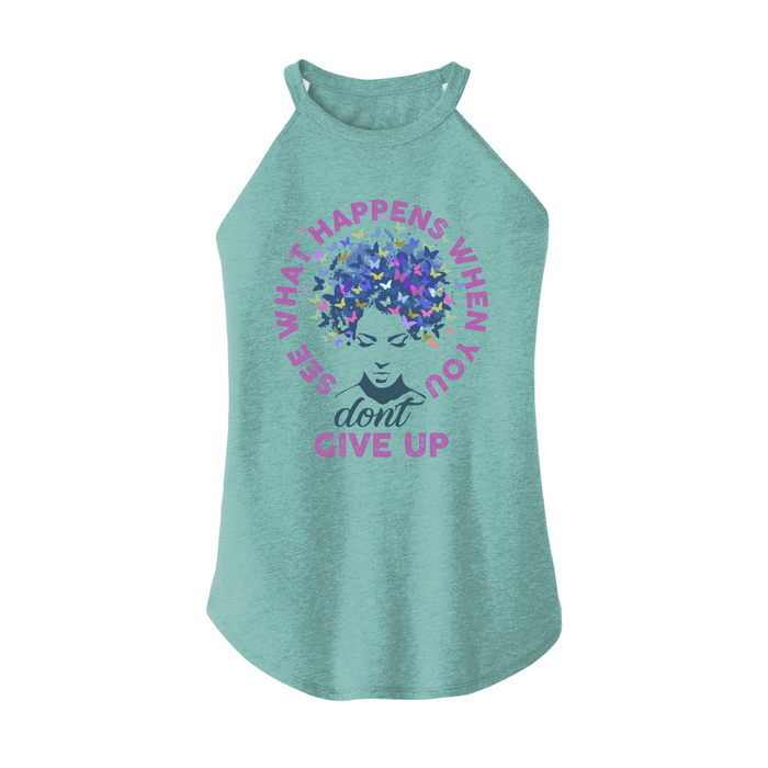 Womens X-Small Teal Rocker Tank Top