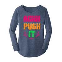 Womens X-Small Navy Heather Long Sleeve Tunic Tee
