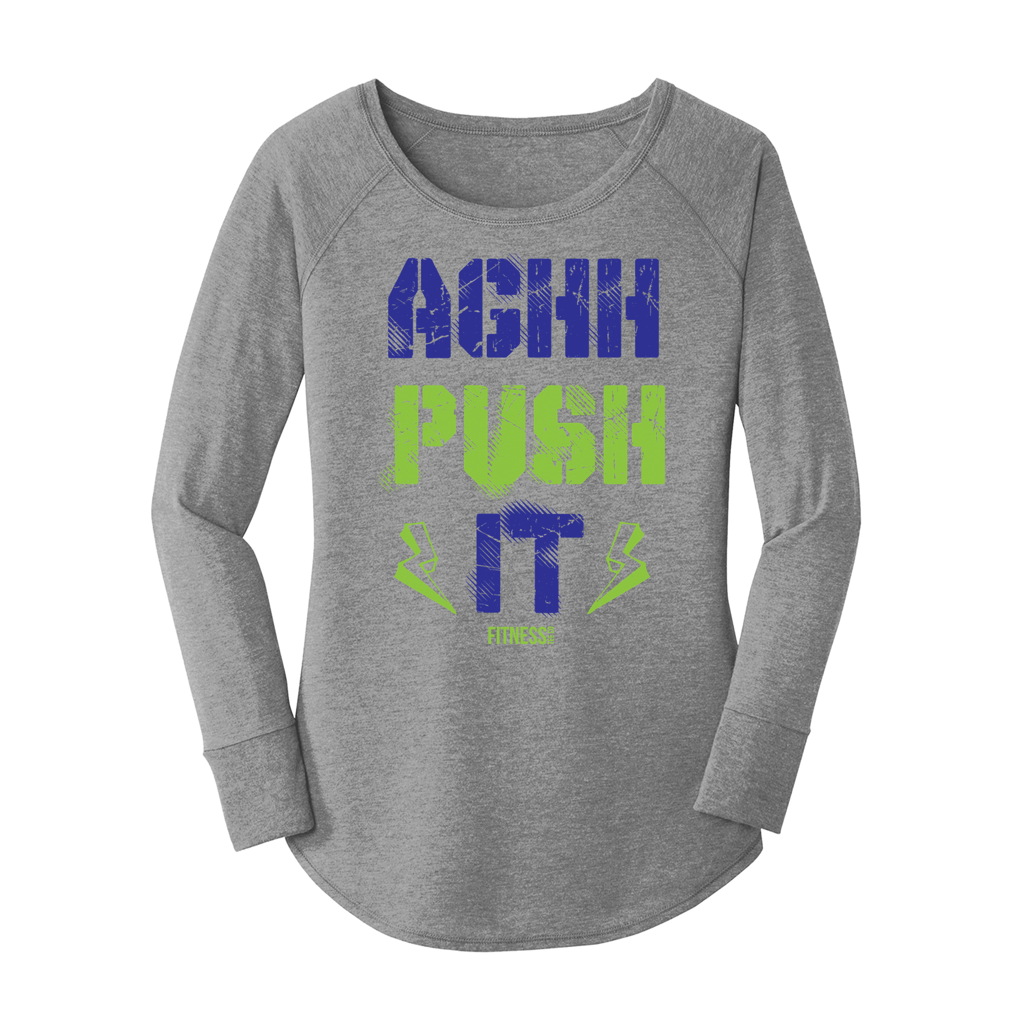 Womens X-Small Grey Long Sleeve Tunic Tee