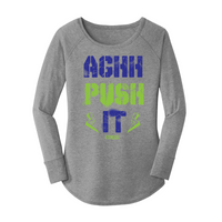 Womens X-Small Grey Long Sleeve Tunic Tee