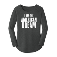 Womens X-Small Dark Heather Gray Long Sleeve Tunic Tee