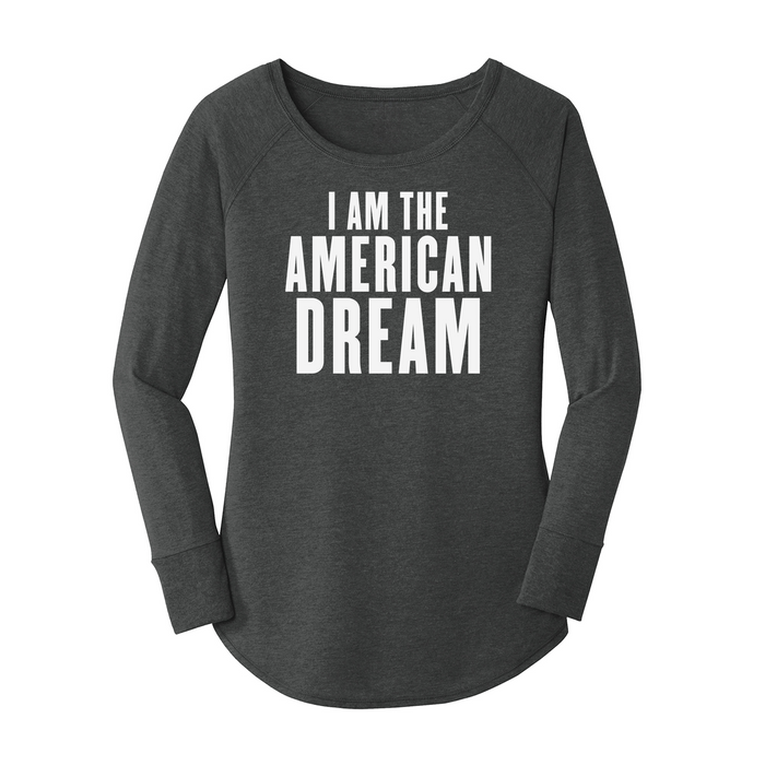 Womens X-Small Dark Heather Gray Long Sleeve Tunic Tee