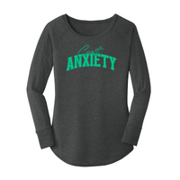 Womens X-Small Dark Heather Gray Long Sleeve Tunic Tee