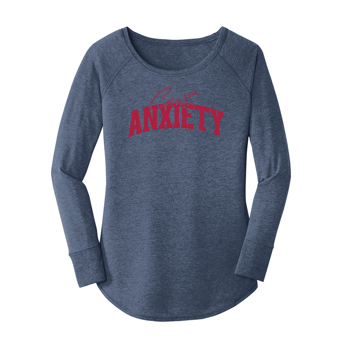Womens X-Small Navy Heather Long Sleeve Tunic Tee