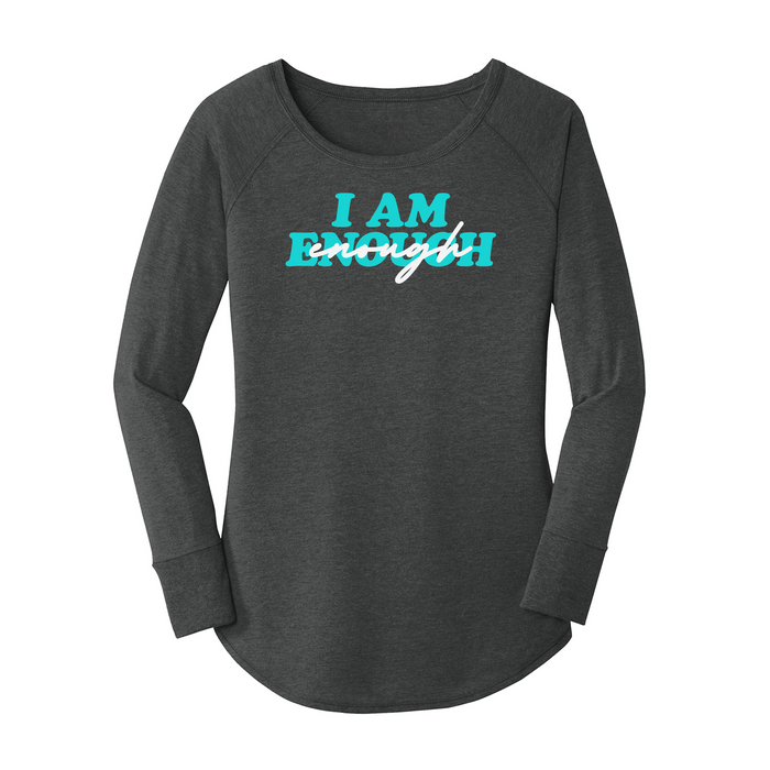 Womens X-Small Dark Heather Gray Long Sleeve Tunic Tee