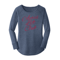 Womens X-Small Navy Heather Long Sleeve Tunic Tee