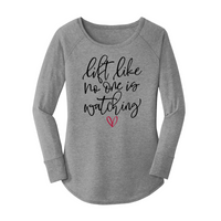 Womens X-Small Grey Long Sleeve Tunic Tee