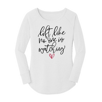Womens X-Small White Long Sleeve Tunic Tee