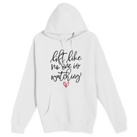 Unisex Small White Pullover Hooded Sweatshirt