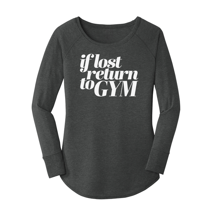 Womens X-Small Dark Heather Gray Long Sleeve Tunic Tee
