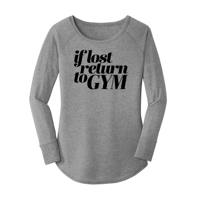 Womens X-Small Grey Long Sleeve Tunic Tee