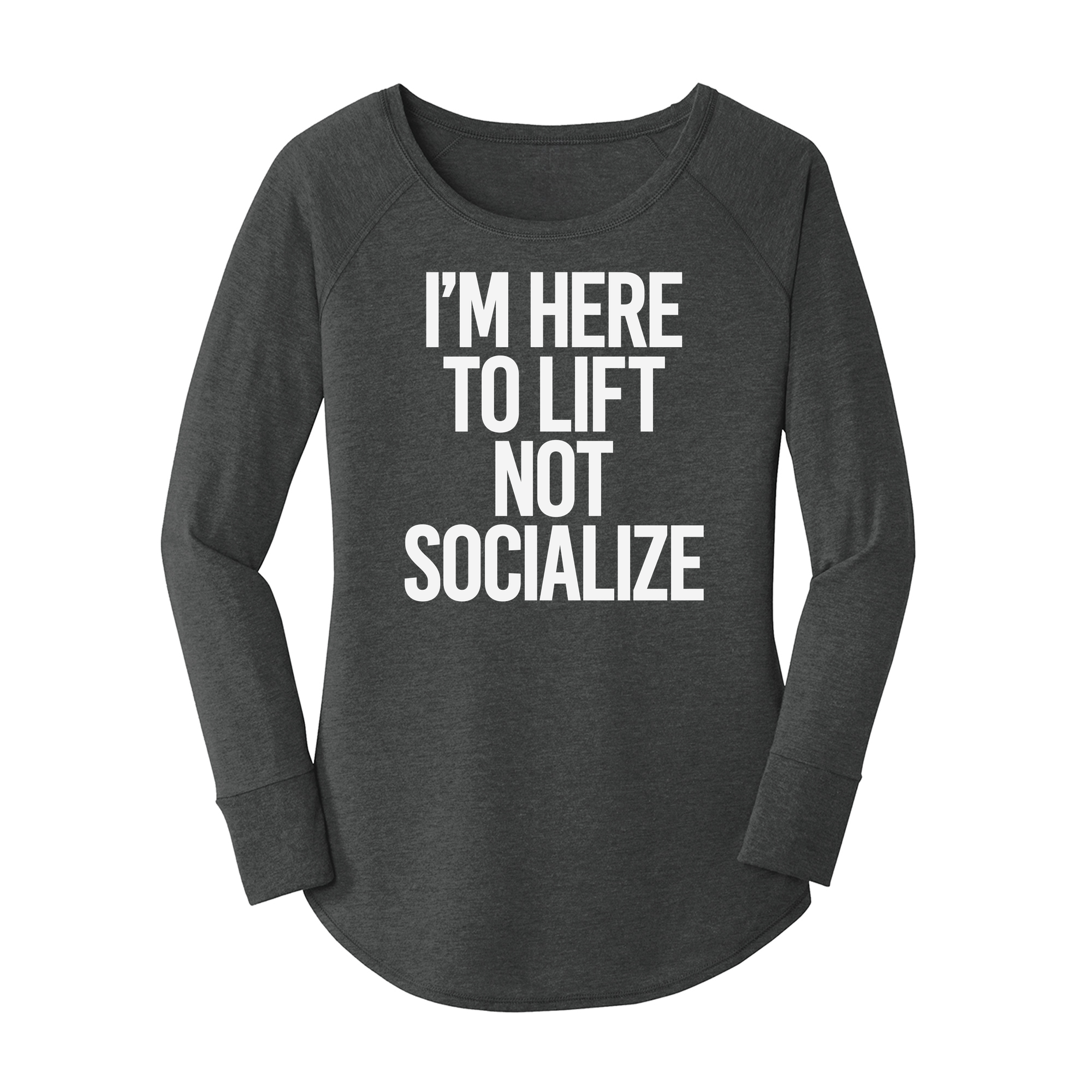 Womens X-Small Dark Heather Gray Long Sleeve Tunic Tee