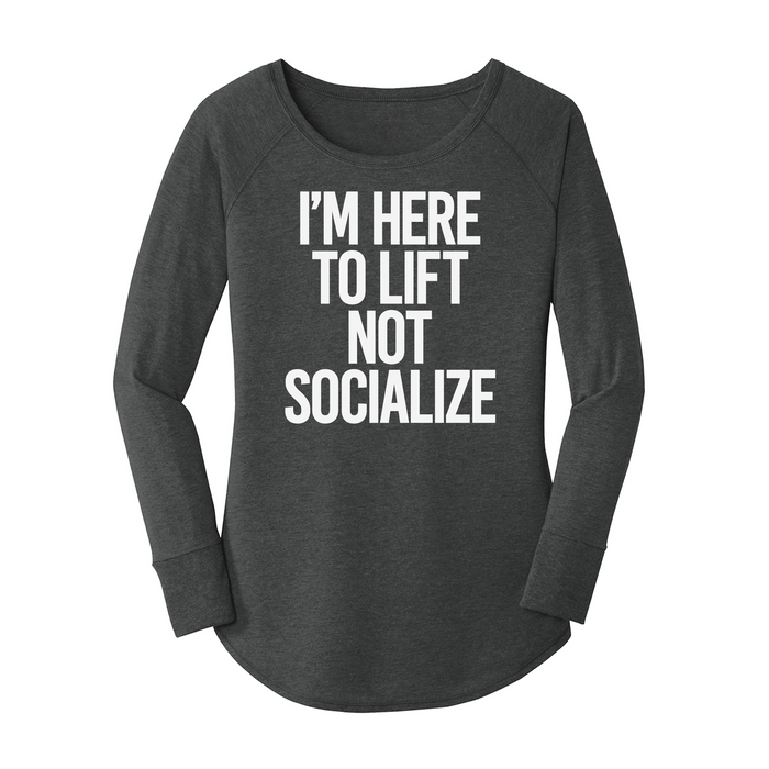 Womens X-Small Dark Heather Gray Long Sleeve Tunic Tee