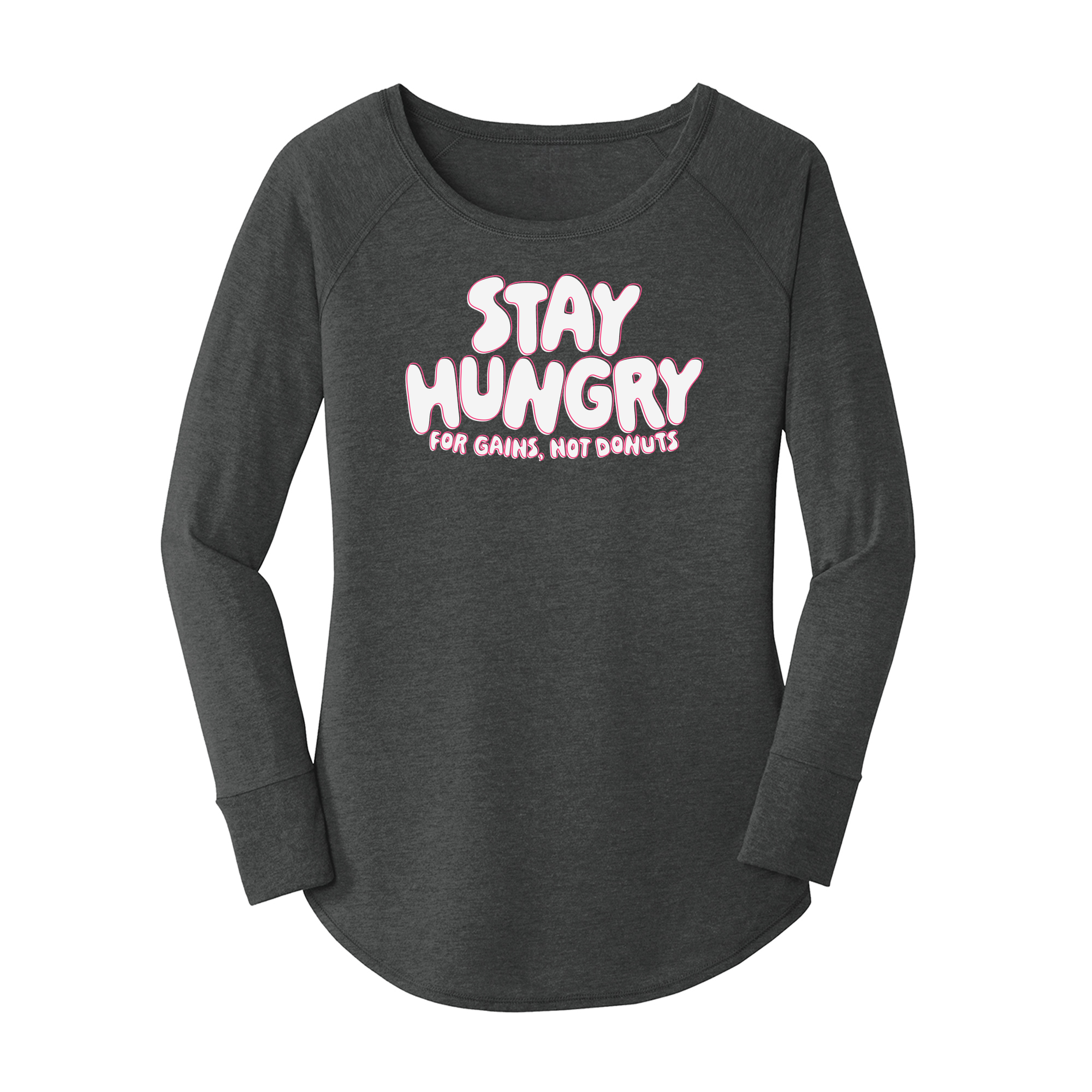 Womens X-Small Dark Heather Gray Long Sleeve Tunic Tee