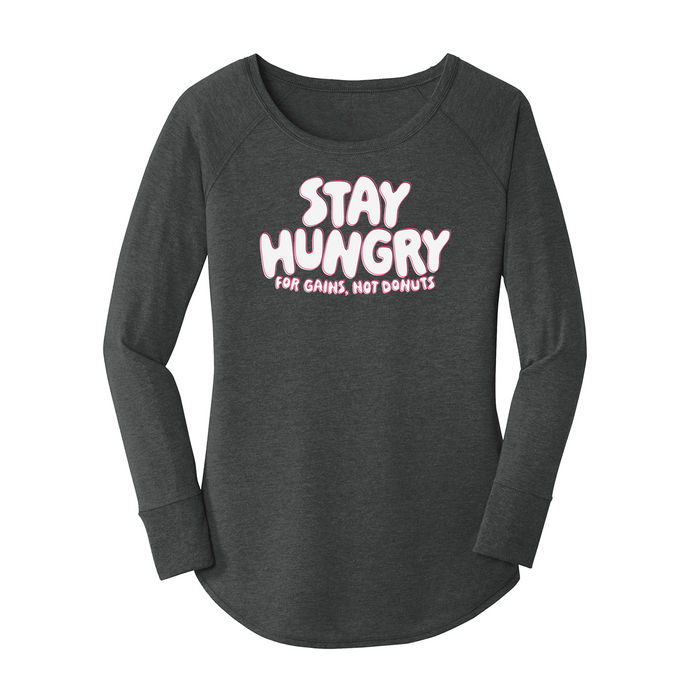 Womens X-Small Dark Heather Gray Long Sleeve Tunic Tee