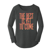 Womens X-Small Dark Heather Gray Long Sleeve Tunic Tee