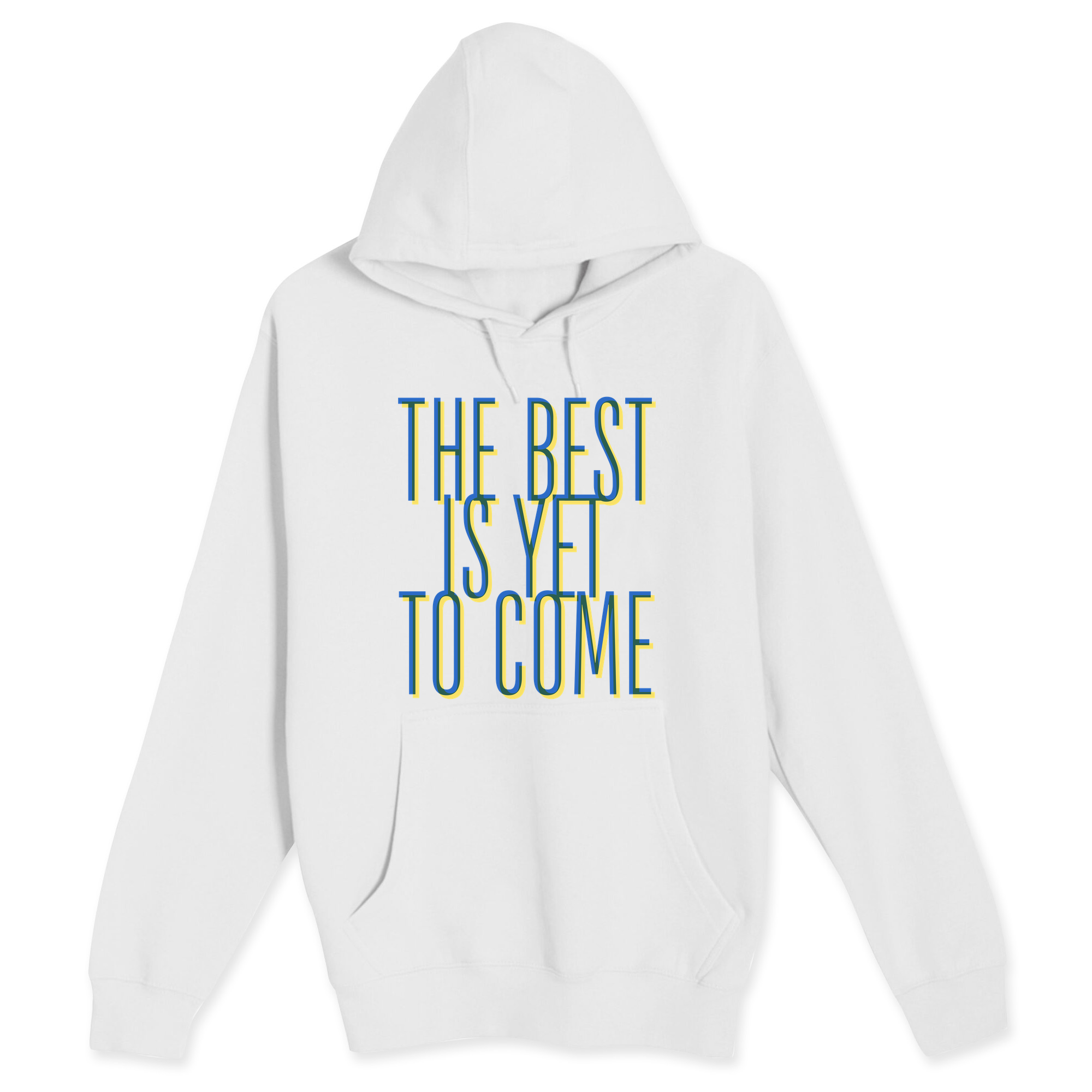 Unisex Small White Pullover Hooded Sweatshirt