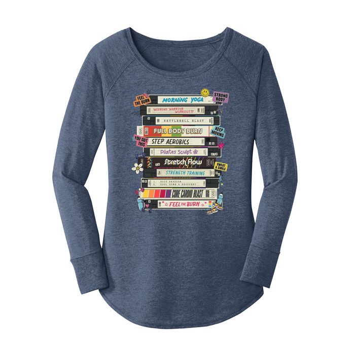 Womens X-Small Navy Heather Long Sleeve Tunic Tee