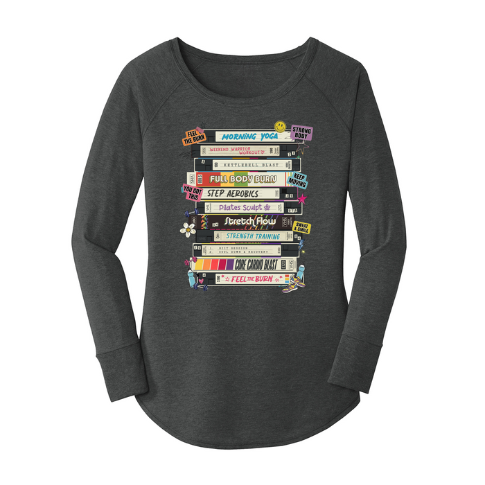 Womens X-Small Dark Heather Gray Long Sleeve Tunic Tee