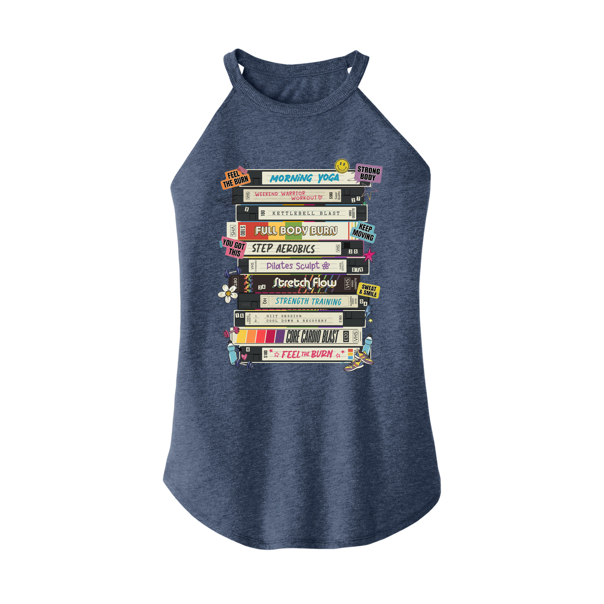 Womens X-Small Navy Heather Rocker Tank Top