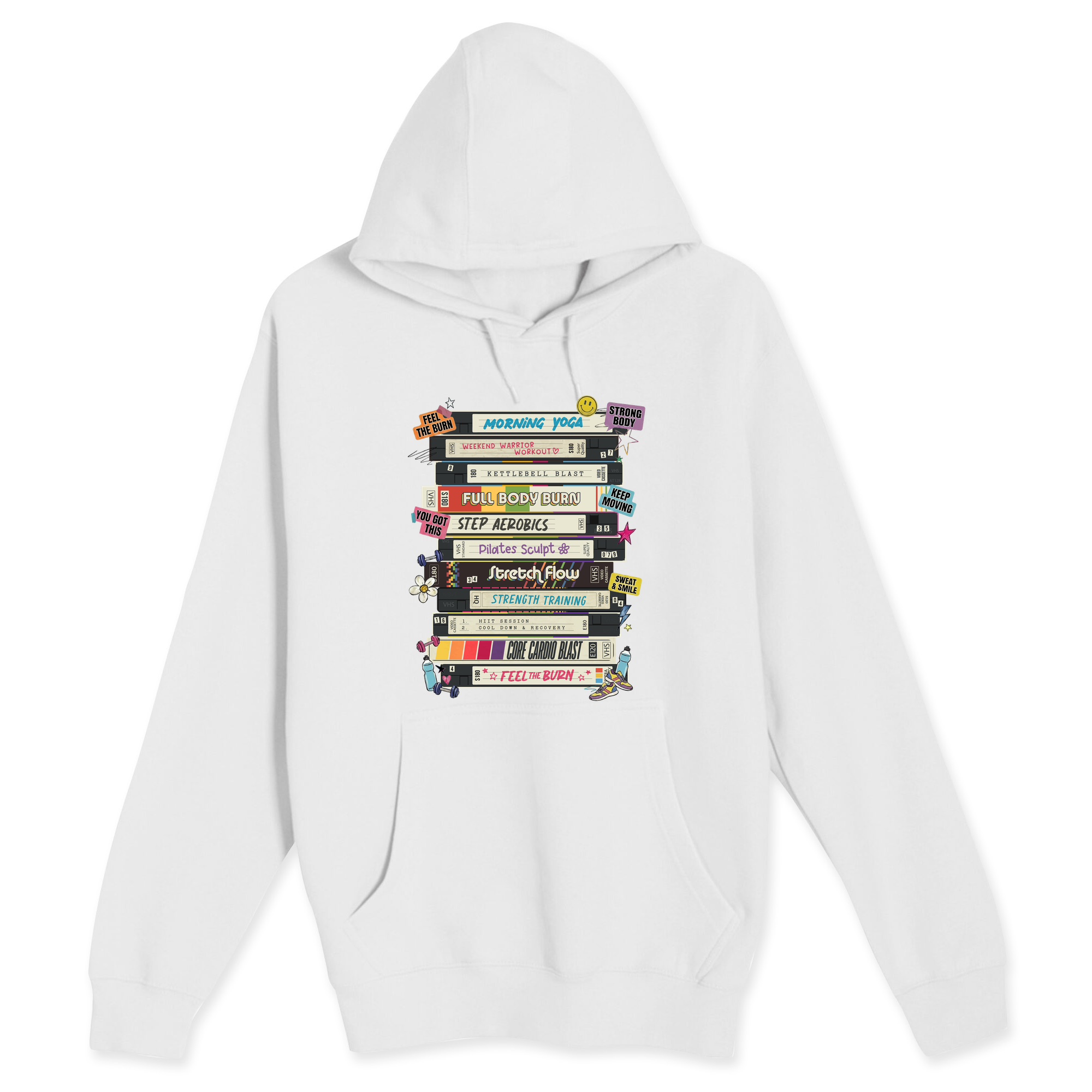 Unisex Small White Pullover Hooded Sweatshirt