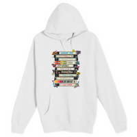 Unisex Small White Pullover Hooded Sweatshirt