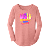Womens X-Small Light Pink Long Sleeve Tunic Tee