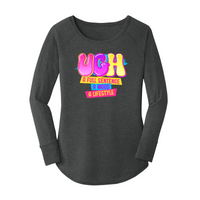 Womens X-Small Dark Heather Gray Long Sleeve Tunic Tee