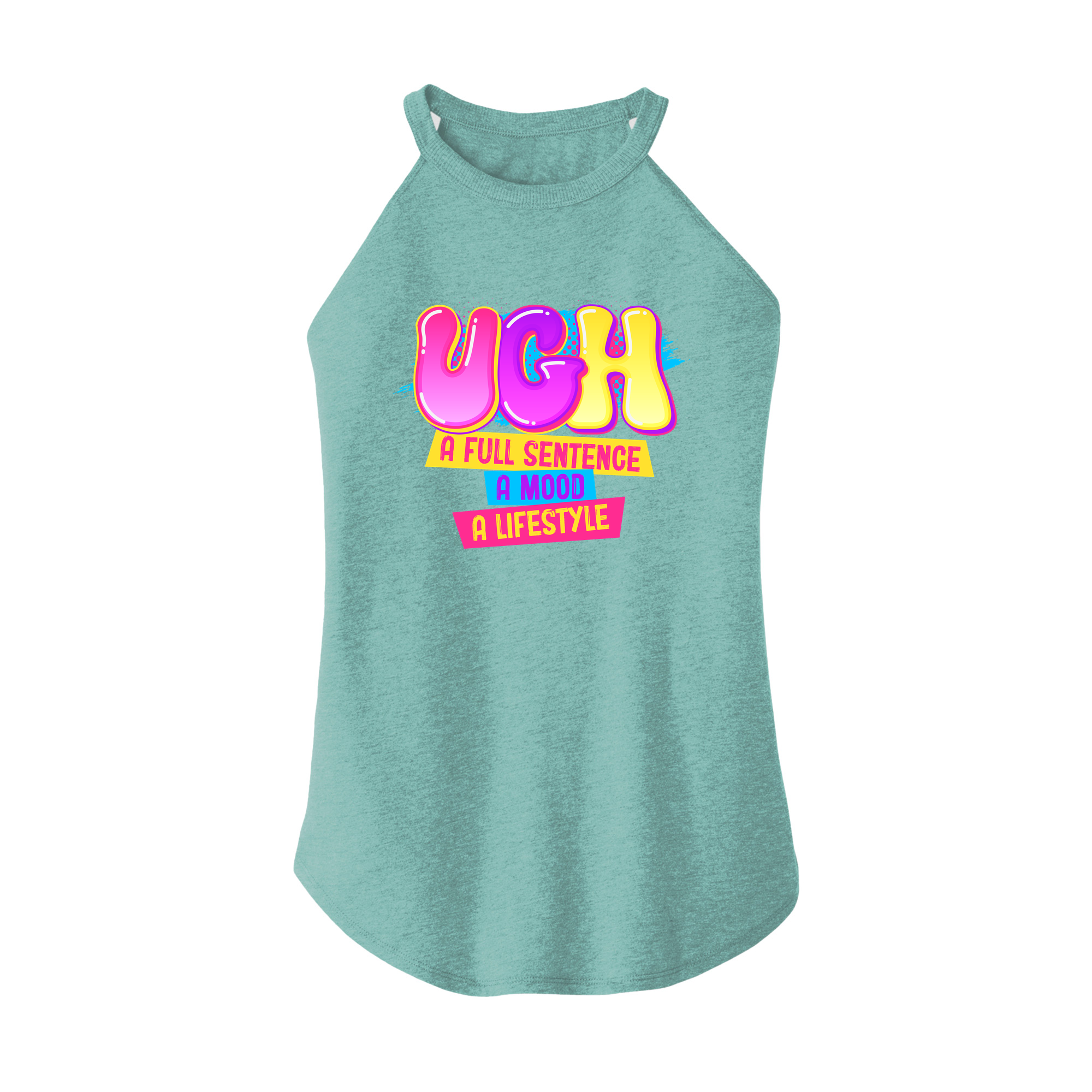 Womens X-Small Teal Rocker Tank Top