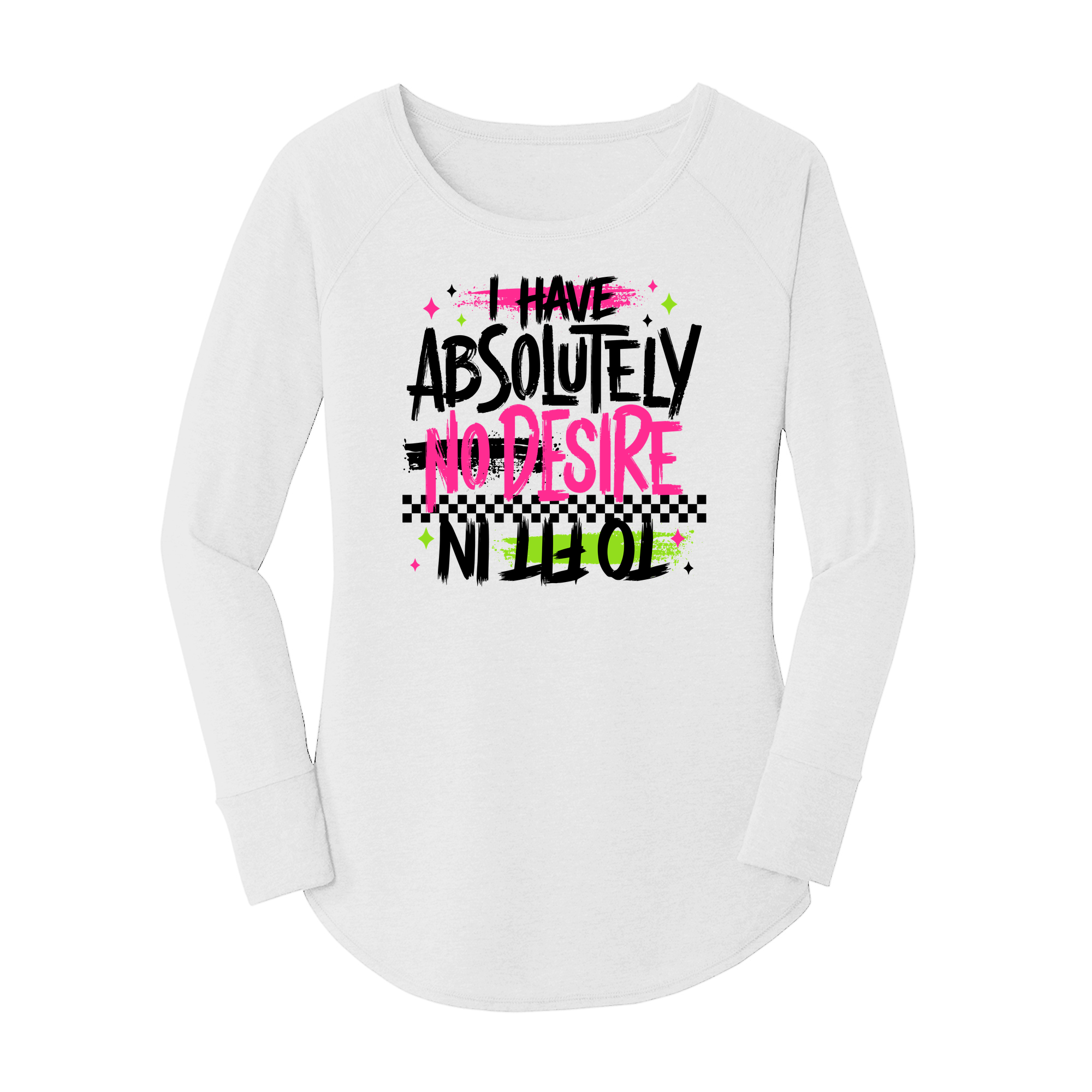 Womens X-Small White Long Sleeve Tunic Tee