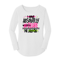 Womens X-Small White Long Sleeve Tunic Tee